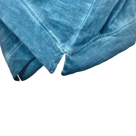 Logo by Lori Goldstein Distressed Cotton Slub Top Peacock Blue - Picture 6 of 14